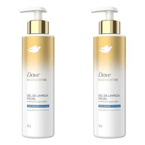 Kit com 2 Unidades de Dove Regenerative Gel De Limpeza Facial Purifica & Equilibra 150ml