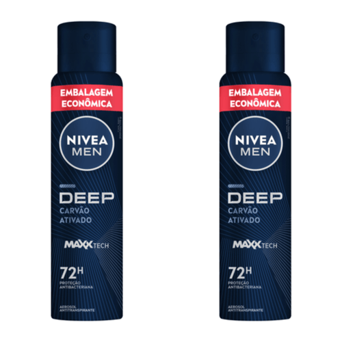 Kit com 2 Unidades de Desodorante Nivea Aerosol Anti-transpirante Deep 200ml