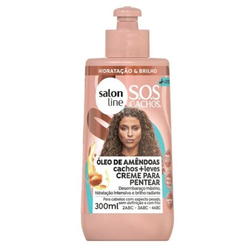Creme Para Pentear Salon Line Sos Óleo De Amêndoas 300ml