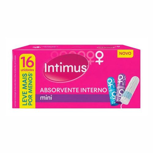 Kit com 3 Unidades de Intimus Absorvente Interno Mini 16 Unidades Kit com 3 Unidades de Intimus Absorvente Interno Mini 16 Unidades