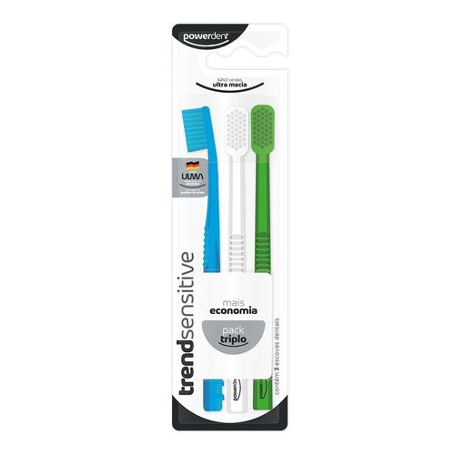 Escova Powerdent Trend Sensitive Pack Trip Escova Powerdent Trend Sensitive Pack Trip
