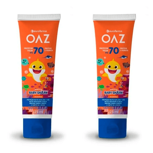 Kit com 2 Unidades de Protetor Solar Oaz Baby FPS70 125ml