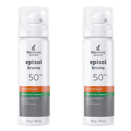 Kit com 2 Unidades de Protetor Solar Facial Spray Mantecorp Skincare – Episol Bruma 75ml