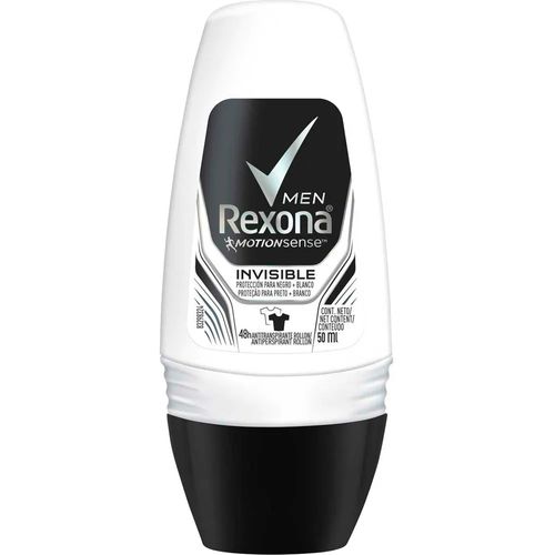 Kit com 3 Unidades de Rexona Desodorante Roll On 50ml Men Invisible Kit com 3 Unidades de Rexona Desodorante Roll On 50ml Men Invisible