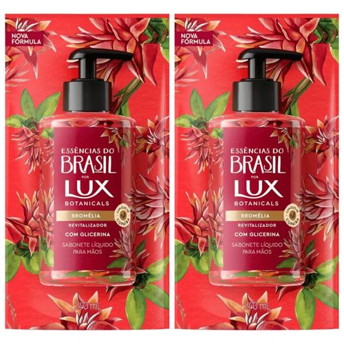 Kit com 2 Unidades de Refil Sabonete Líquido Lux Essências Do Brasil Bromélia 240ml