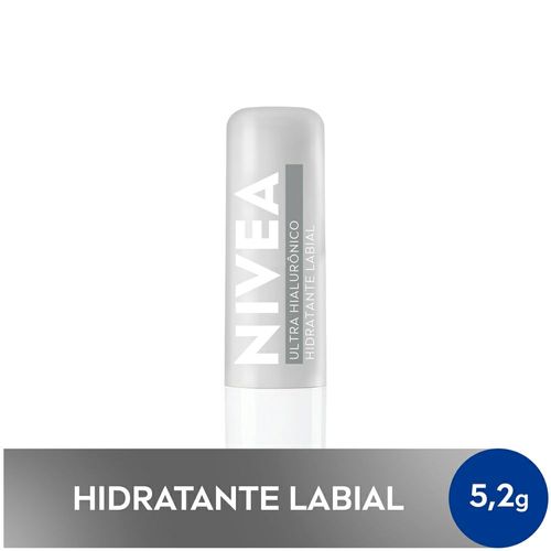 Kit com 3 Unidades de Hidratante Labial Nivea Ultra Hialurônico 5,2g