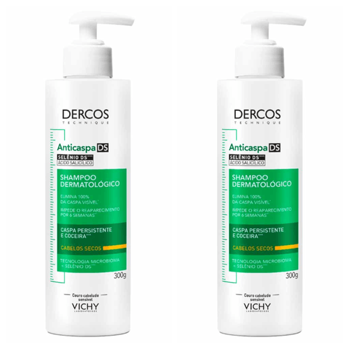 Kit com 2 Unidades de Vichy Dercos Shampoo Anticaspa Ds Cabelos Secos 300g