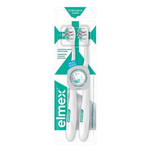 Kit com 3 Unidades de Escova Dental Elmex Sensitive Professional 2 Unidades