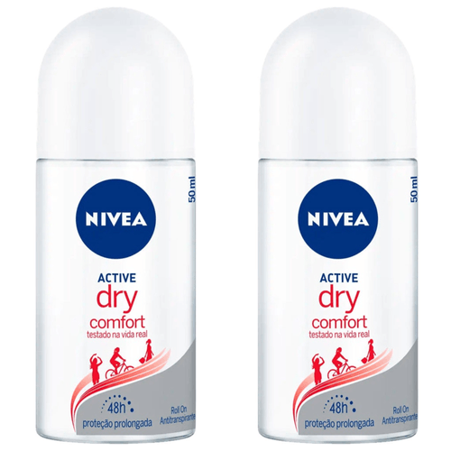 Kit com 2 Unidades de Nivea Desodorante Roll On Dry Comfort 50ml Kit com 2 Unidades de Nivea Desodorante Roll On Dry Comfort 50ml