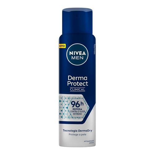 Kit com 3 Unidades de Desodorante Antitranspirante Aerosol Nivea Men Clinical Derma Protect Masculino 96H 150ml Kit com 3 Unidades de Desodorante Antitranspirante Aerosol Nivea Men Clinical Derma Protect Masculino 96H 150ml