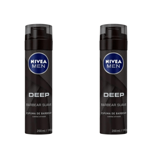 Kit com 2 Unidades de Nivea Men Deep Espuma De Barbear 200ml