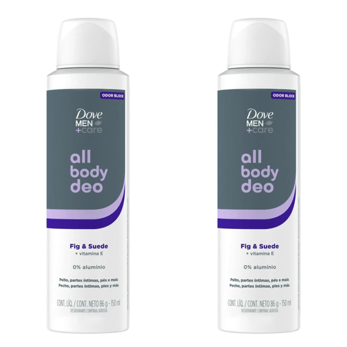 Kit com 2 Unidades de Desodorante Dove Men All Body Deo Fig E Suede Aerossol 150ml