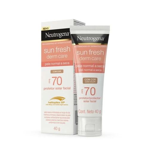 Kit com 2 Unidades de Protetor Solar Facial Neutrogena Sun Fresh Derm Care Pele Normal A Seca Sem Cor Fps70 40g