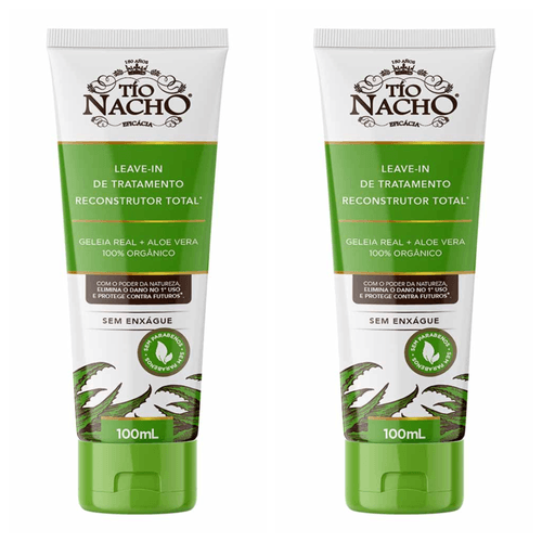 Kit com 2 Unidades de Tio Nacho Leave In Reconstrutor Total 100ml Kit com 2 Unidades de Tio Nacho Leave In Reconstrutor Total 100ml