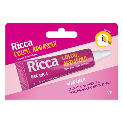 Cola para cílios postiços branca 7g Ricca Cola para cílios postiços branca 7g Ricca