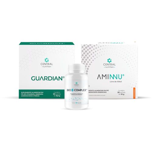 Kit Preparação para uso de análogos do GLP- 1 (GUARDIAN® Sabor Limão + AMINNU® Sem Xilitol Sabor Tangerina + BIO B-COMPLEX®)