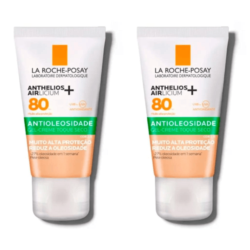 Kit com 2 Unidades de Protetor Solar Facial Antioxidante FPS 80 La Roche-Posay Anthelios Airlicium+ Cor 2.0 40g