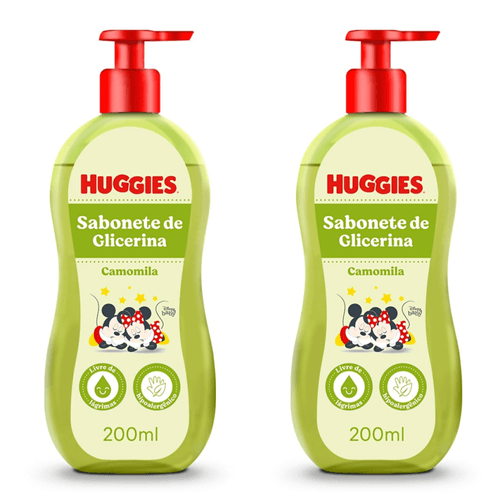 Kit com 2 Unidades de Sabonete Líquido Huggies Camomila - 200ml Kit com 2 Unidades de Sabonete Líquido Huggies Camomila - 200ml