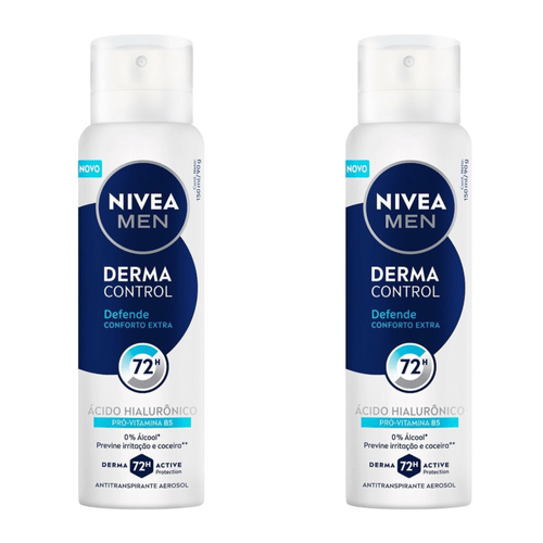 Kit com 2 Unidades de Nivea Men Desodorante Aerossol Derma Control Defende 150ml