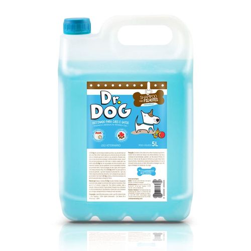 Shampoo Cachorro e Gato Neutro Filhotes Dr Dog 5L hipoalergênico peles sensíveis