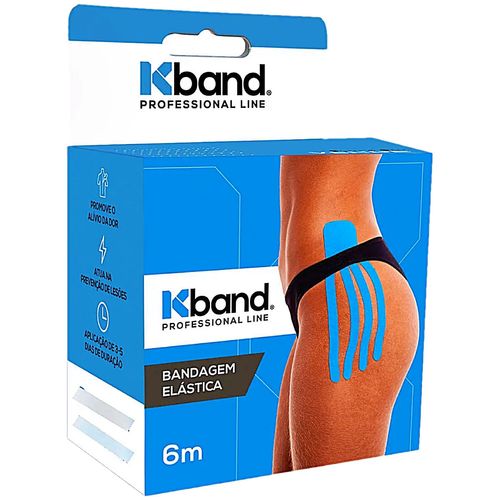 Bandagem Elástica Adesiva Kinesio Kband 5cm x 6m Azul Bandagem Elástica Adesiva Kinesio Kband 5cm x 6m Azul