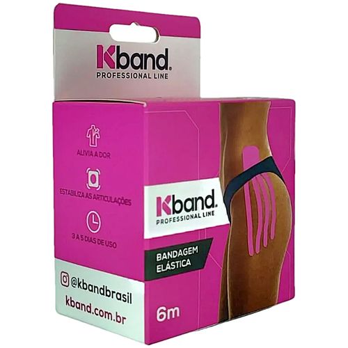Bandagem Elástica Adesiva Kinesio Kband 5cm x 6m Rosa
