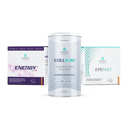 Kit Ganho de Massa (COLLPURE® Sem Sabor + AMINNU® Tangerina + ENERGY ATP®+ Tangerina) Tangerina