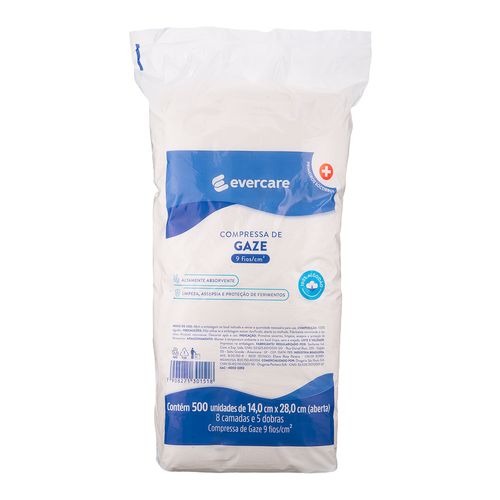 714216---Compressa-de-Gaze-Ever-Care-9-Fios-500-Unidades 714216---Compressa-de-Gaze-Ever-Care-9-Fios-500-Unidades