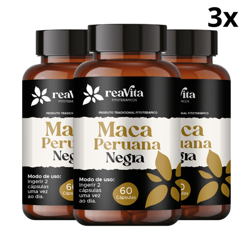 Kit 03 Maca Peruana Negra 100% Pura 500mg por capsula Premium