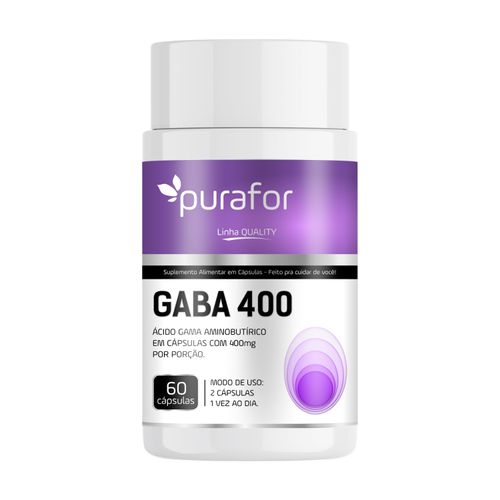 GABA 400mg - Ácido Gama Aminobutírico 60 cápsulas Purafor