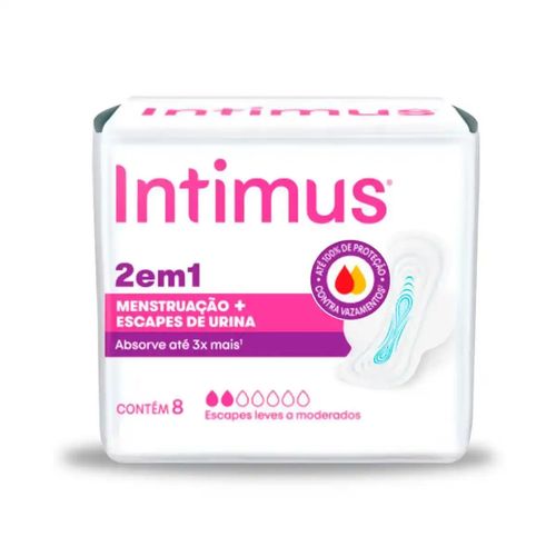 Intimus Absorvente 2 Em 1 Com Abas Suave 8 Unidades Intimus Absorvente 2 Em 1 Com Abas Suave 8 Unidades