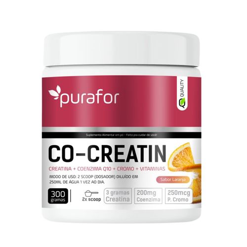 Creatina com Coenzima Q10 + Vitaminas – CO Creatin Purafor 300g Sabor Laranja Laranja