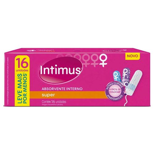 Kit com 2 Unidades de Absorvente Interno Intimus Super 16 Unidades Kit com 2 Unidades de Absorvente Interno Intimus Super 16 Unidades