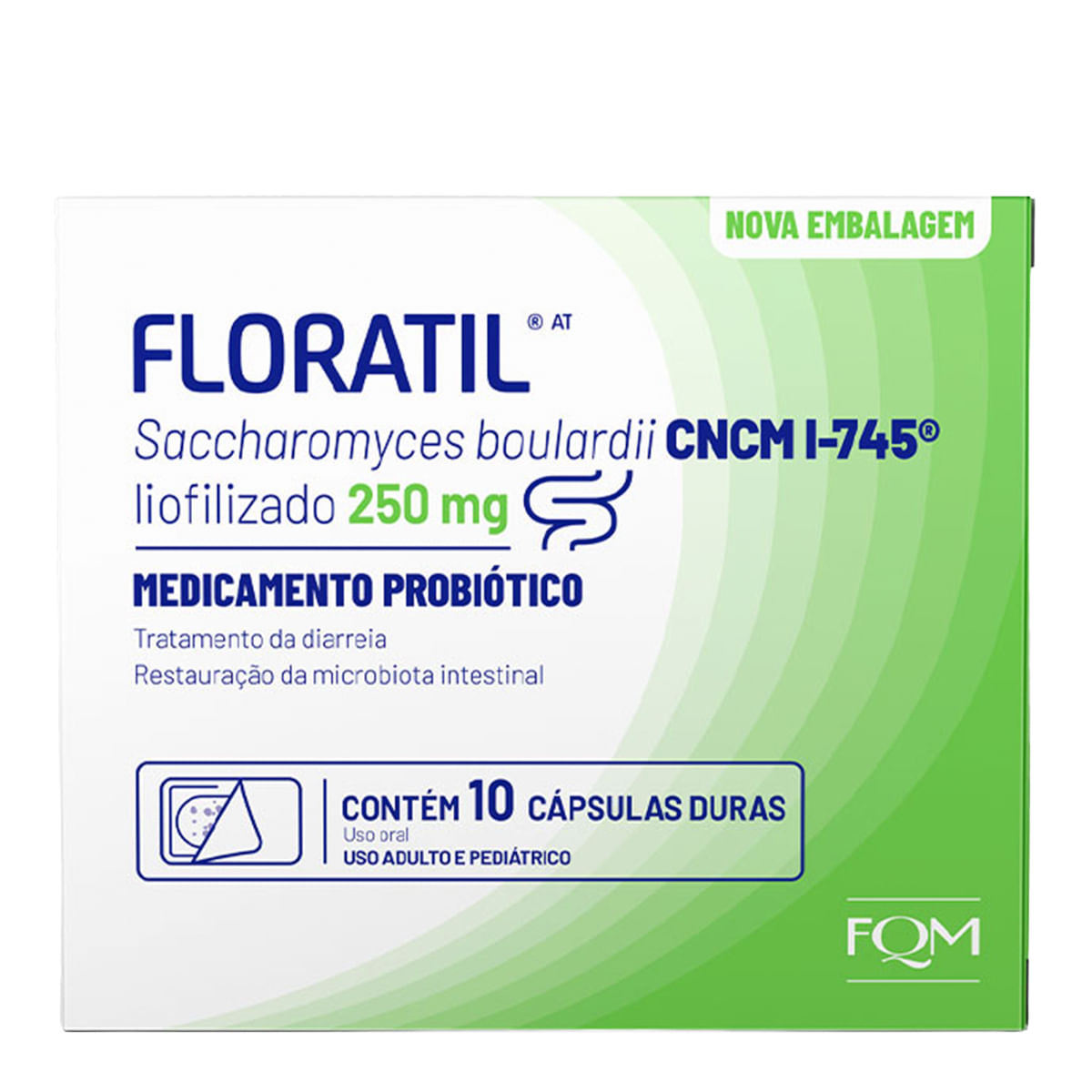Probiótico Floratil AT 250mg FQM 10 Cápsulas