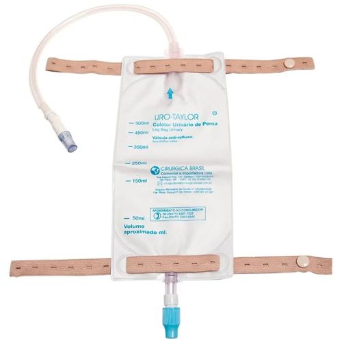 Coletor de Urina p/ Perna 500ML com Extensão