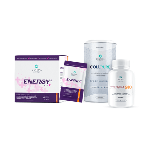 Kit Energia e Performance (ENERGY ATP® ? Tangerina + COLLPURE® Sem Sabor + COENZIMA Q10 100mg) Kit Energia e Performance (ENERGY ATP® ? Tangerina + COLLPURE® Sem Sabor + COENZIMA Q10 100mg)