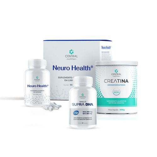 Kit Desempenho Cognitivo (Neuro Health® + SUPRA DHA + CREATINA MONOHIDRATADA 300g)