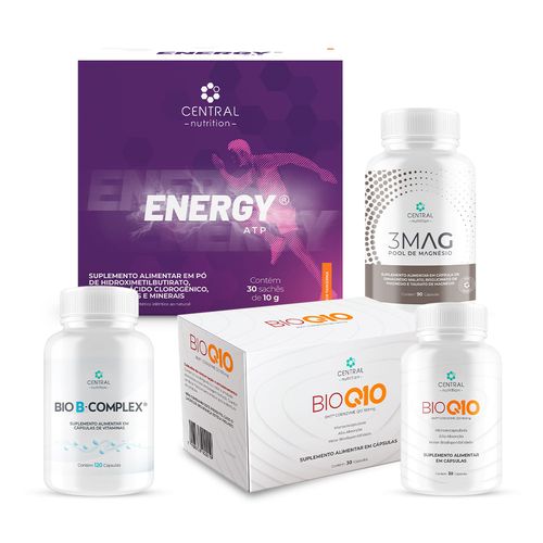 Kit Energia Mitocondrial (ENERGY ATP® Tangerina + BIO Q10 100mg + 3MAG + BIO B-COMPLEX®)