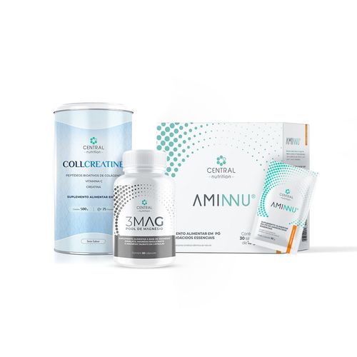 Kit Performance Muscular (AMINNU® Tangerina + COLLCREATINE® Sem Sabor + 3MAG) Tangerina Kit Performance Muscular (AMINNU® Tangerina + COLLCREATINE® Sem Sabor + 3MAG) Tangerina