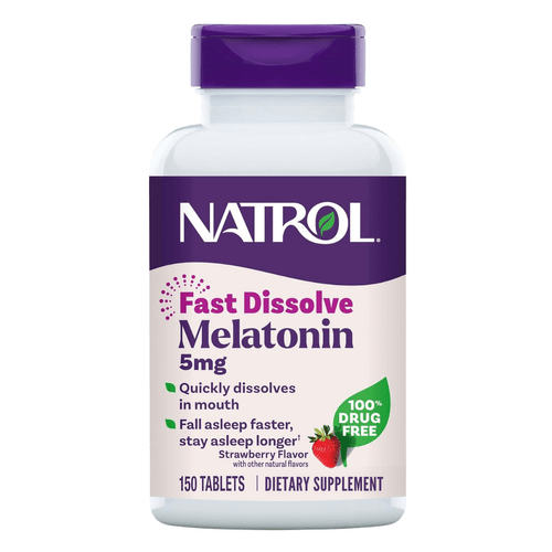 Melatonina 5mg Fast Dissolve 150 Tabletes Morango Natrol