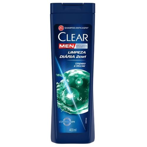 Clear Men Limpeza Diária 2 em 1 Shampoo Anticaspa 400ml Clear Men Limpeza Diária 2 em 1 Shampoo Anticaspa 400ml
