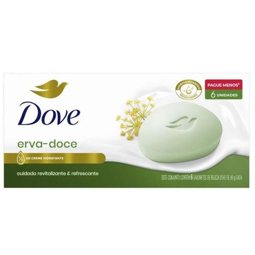 Dove Sabonete em Barra Erva Doce 6 unidades