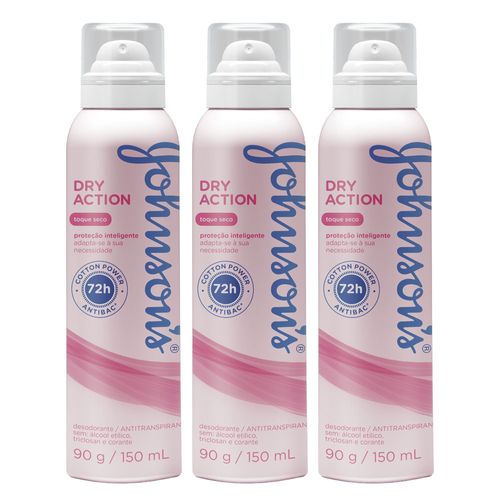 Kit-3-Desodorante-Aerosol-Johsons-Dry-Action-Toque-Seco-150ml-Pacheco-615668 Kit-3-Desodorante-Aerosol-Johsons-Dry-Action-Toque-Seco-150ml-Pacheco-615668