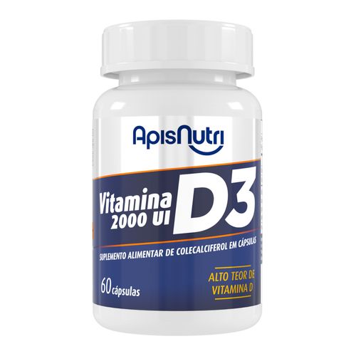 Vitamina D3 Colecalciferol 2000UI Apisnutri 60 cápsulas Vitamina D3 Colecalciferol 2000UI Apisnutri 60 cápsulas