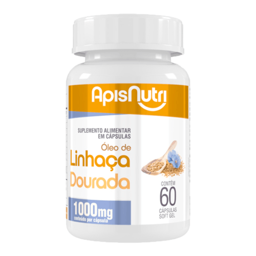 Óleo de Linhaça Dourada 1000mg Apisnutri 60 cápsulas Óleo de Linhaça Dourada 1000mg Apisnutri 60 cápsulas