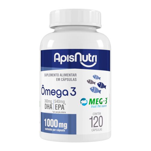 Ômega 3 Óleo de Peixe 1000mg Apisnutri 120 cápsulas