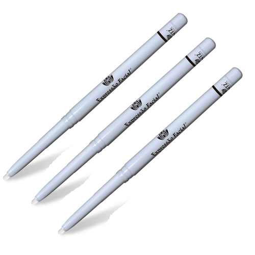 Kit 3 Lápis Retrátil Olhos Branco Expressão Facial Hintz