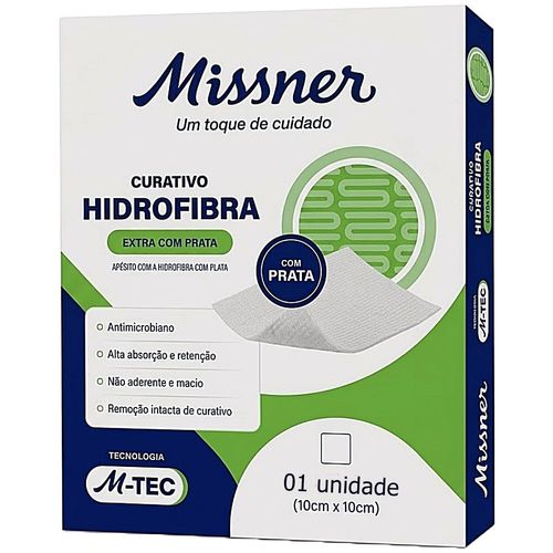 Curativo de Hidrofibra Extra com Prata 10cmx10cm - unidade