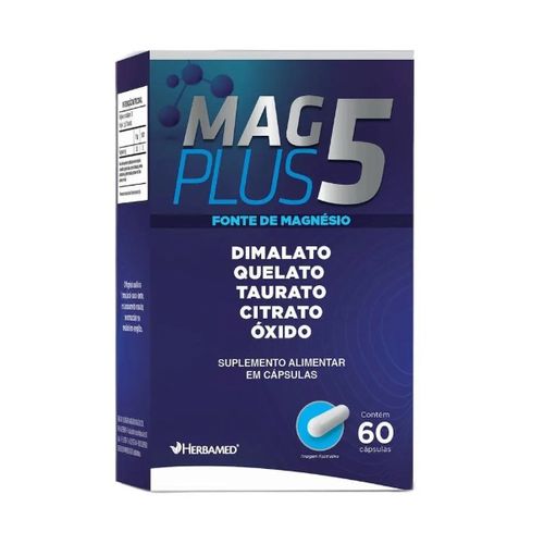 Mag 5 Plus Suplemento Alimentar Magnésio Herbamed 60cps