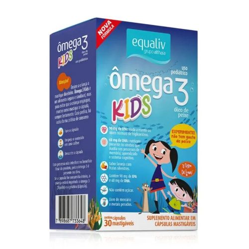 Ômega 3 Kids Suplemento Alimentar Equaliv 30cps Ômega 3 Kids Suplemento Alimentar Equaliv 30cps